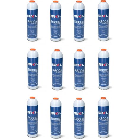 12 PZ  BOMBOLA GAS REFRIGERANTE FRIGO E FREEZER R600 - R600A 420 GR OM REF000UN (1/4)