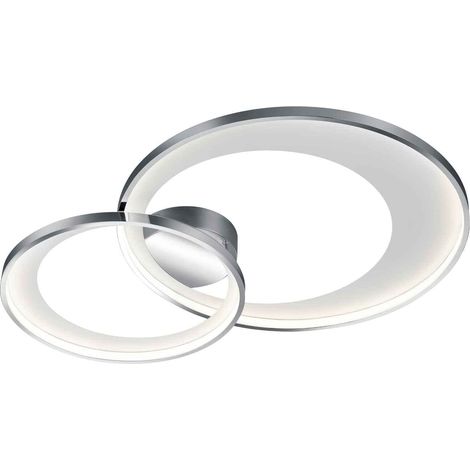 GRANADA PLAFONIERA LED DOPPIO CRECHIO CROMO CON RIFLETTORE BIANCO OPACO CON FUNZIONE REGOLAZIONE INTENSITA' CON INTERRUTTORE PARETE L. 85CM 36W 4300lm, 3000K (1/4)