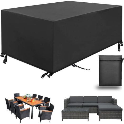 Garden Furniture Cover, Rectangular Garden Table Cover, Furniture Protective Cover, Waterproof Anti-UV Patio Furniture Cover, 420D Oxford Fabric Outdoor Table Cover (21313272cm) (1/5)