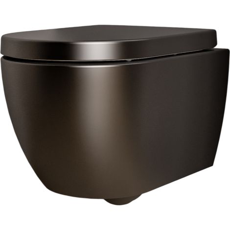 WC wandhängend Bernstein VIREO spülrandlos inkl. WC-Sitz mit Absenkautomatik Schwarz matt
