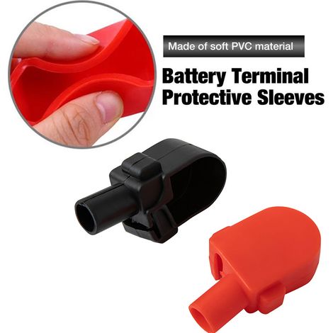 Protective cover for the positive and negative terminals of the car battery, PVC insulating cover for battery terminals, dust cap for battery connection--DTEKGAZ