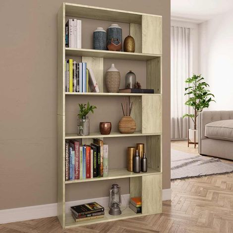 vidaXL Estantería madera contrachapada color roble Sonoma 80x24x159 cm (1/5)