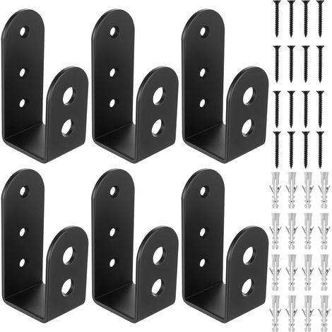 Supports de Barricade de Porte 2x4, Supports de Serrure de Portes, Support d'Angle en U en Métal, Support de Verrouillage de Portes pour Planches 2x4 Porte de Garage Atelier(Ronde en U) (1/5)