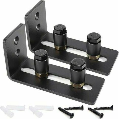 royaluxe -Guide de sol de porte, rail de porte coulissante, kit de porte coulissante, guide de rouleau de sol coulissant pour porte de grange, rouleau de retenue réglable pour placard à double porte - (1/5)