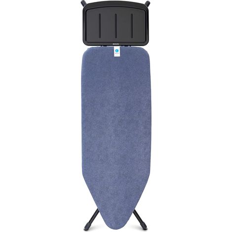 Brabantia - Asse da Stiro C - Per Caldaia a Vapore - Modello XL per Stirare - Supporto in Metallo - Regolabile in Altezza - Robusto a Quattro Gambe - Pieghevole - Denim Blue - 124x45 cm (1/4)