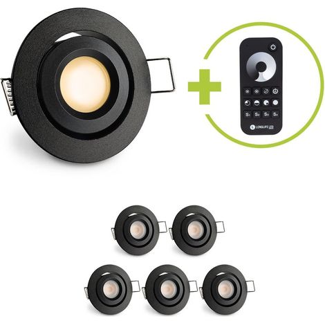 Einbaustrahler Mini schwenkbar Matera 3W 2700K IP44 - Farbe: schwarz matt - Anzahl: 6x
