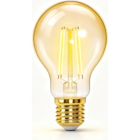 Ampoule Intelligente WiFi A60 E27 à Filament – Verre Ambre Doré Élégant – Contrôle via Application pour Ambiance Chaleureuse et Connectée (1/3)