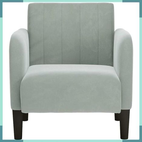 4100578 Fauteuil avec accoudoirs gris clair 54 cm velours (1/5)