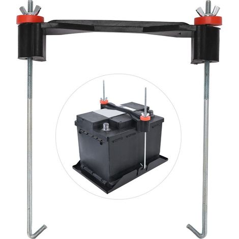 Support de Fixation de Batterie avec Boulons de Crochet en J Support de Batterie en Caoutchouc pour Voiture SUV (1/5)
