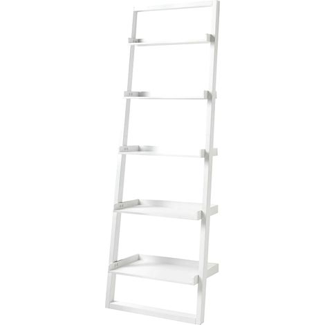 Wandbüccherregal modern weiß mit 5 Einlegeböden h193cm Peoria