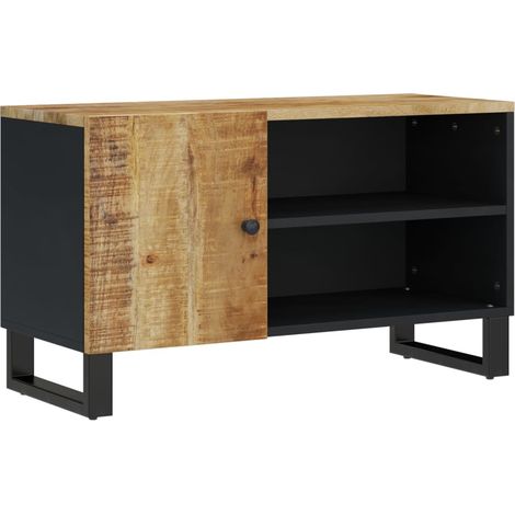 Mobile TV multimediale mensola TV credenza TV sala da pranzo soggiorno camera da letto 80 x 33 x 46 cm legno di mango e marrone ingegnerizzato 020026242