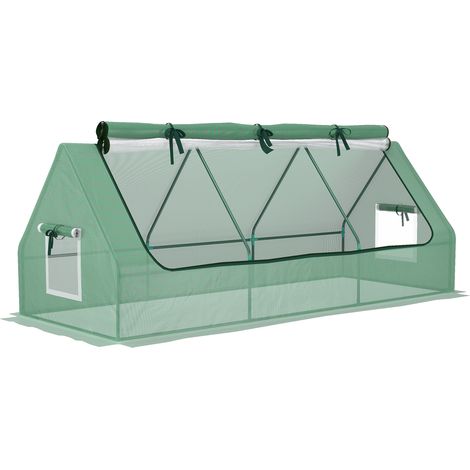 Mini serra, serra in alluminio con finestra a rete, resistente ai raggi UV, pellicola in PE, 240 x 90 x 90 cm, perfetta per giardino e coltivazione