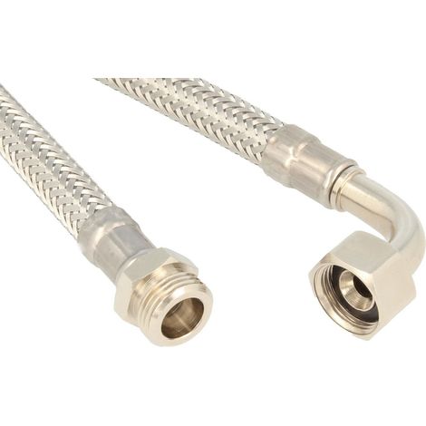 tecuro Panzerschlauch DN 25 - 1 Zoll ÜWM-Bogen 90° x 1 Zoll AG x 300 mm, EPDM - KEIN DVGW