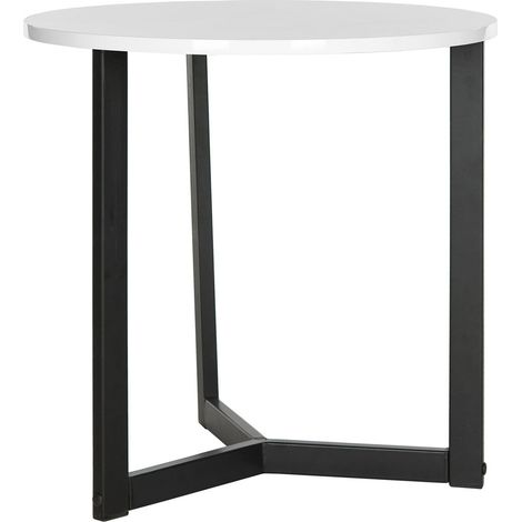 Table d'Appoint en Laque Fibre Blanc/Noir 57 x 57 x 57,91 cm (1/3)
