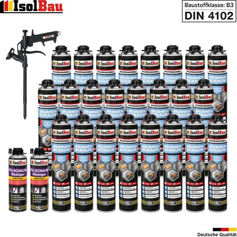 Brunnenschaum 24 x 750ml Bauschaum 2 x Reiniger Schaum Pistole Montageschaum (1/5)