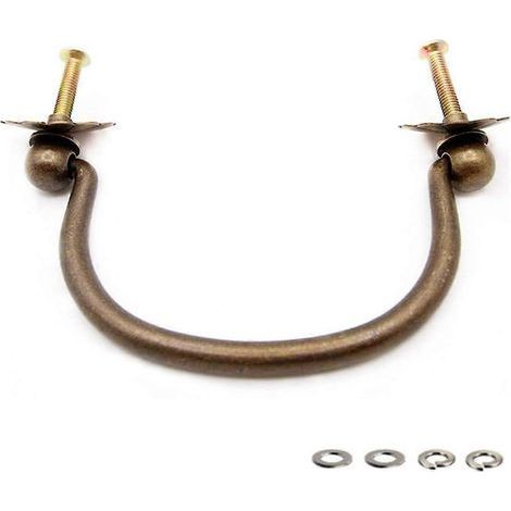 Set aus 4 traditionellen Schubladengriffen im Vintage-Stil, aus rostfreiem Messing und schwarzer Bronze, 80 mm (3,15 Zoll) Mittenabstand, für Kommoden und Schränke. (1/5)