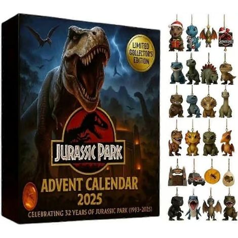 Calendrier de l'Avent Jurassic Park 2026 Noël Dinosaure 24 jours Acrylique (1/3)
