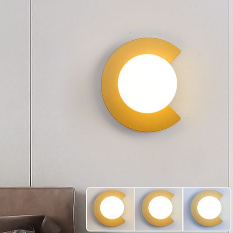 Applique, lampada da comodino creativa, lampada da parete a LED con lampadina, lampada da soffitto moderna, 20 x 20 cm, 3 temperature di colore (oro) (1/5)