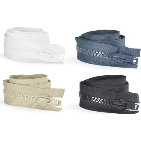 TENDAGGIMANIA Cerniera Nautica Lampo Divisibile 10 MM con Doppio Cursore- 250 CM- Colore Bianca (1/5)