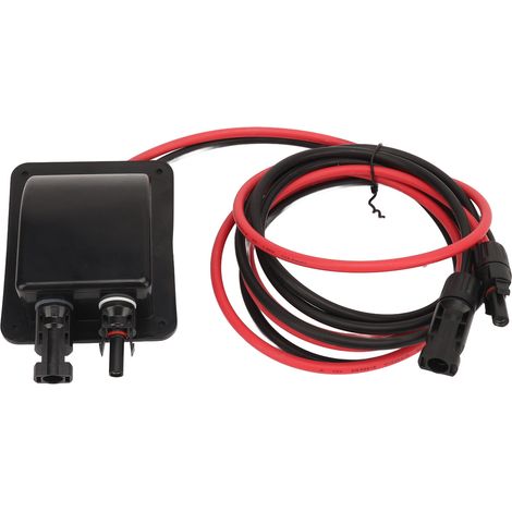 Ortviai Câble d’extension solaire étanche IP67 2 m, 10 AWG avec raccord MC4 et boîtier de passage pour toit RV