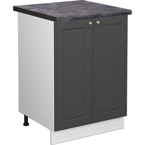 Mobiletto base cucina Fame-Line, Antracite-oro, 60 cm , PL Antracite, Vicco