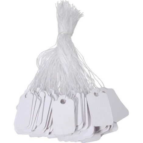 Étiquettes de Prix Blanches avec Ficelle pour Bijoux - Paquet de 95-100 (1/4)