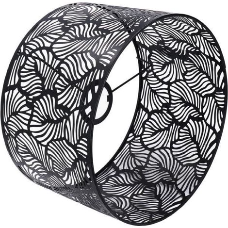 Abat-jour décoratif - Modèle moderne - Couleur Noir - Culot E14/E27 - Diamètre 25 cm