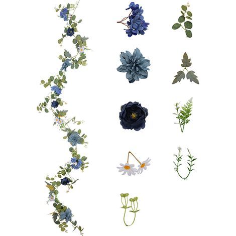 Vigne de roses artificielles - Décoration de bureau en-Bleu (1/2)