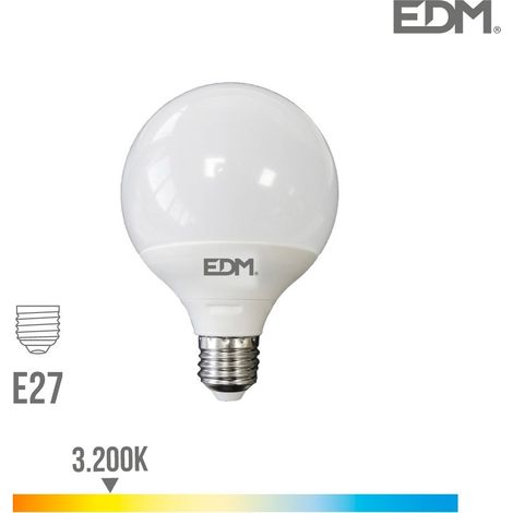 Lampadina LED Globo EDM E27 15W 1521lm 3200K Luce Calda Ø125x160mm
