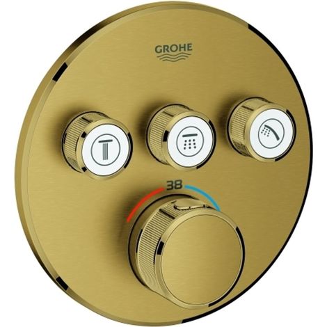 GROHE Termostato Grohtherm SmartControl 29121 set di montaggio finale rotondo 3 uscite cool sunrise spazzolato, 29121GN0