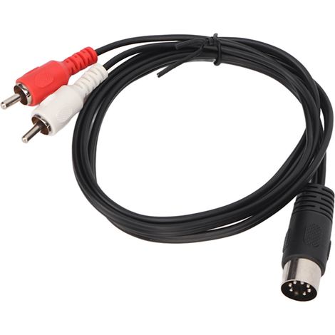 Câble DIN 7 broches mâle vers 2 RCA mâles, double blindage, flexible, adaptateur audio 2 RCA, 1 m (3,3 pi) (1/5)