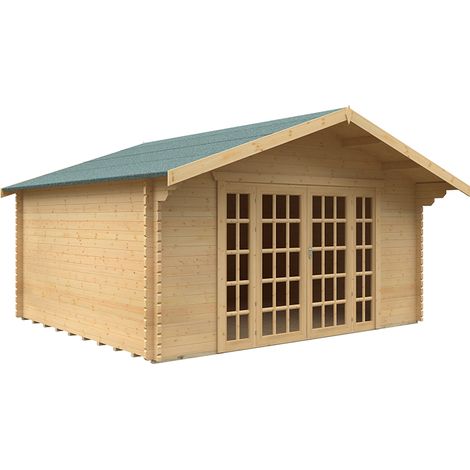 14x16 Balmoral 44mm Cabin - L415 x W475 x H292.6 cm - Solid Wood/Softwood/Pine - Natural