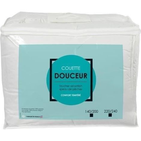 Couette - 220 x 240 cm - Temperaturreguliert - 100% Polyester - 2 Personen - Weiß