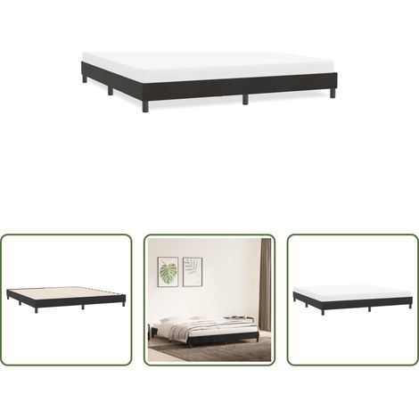Sommeil confortable -  Cadre de lit sans matelas noir 180x220 cm velours (1/5)