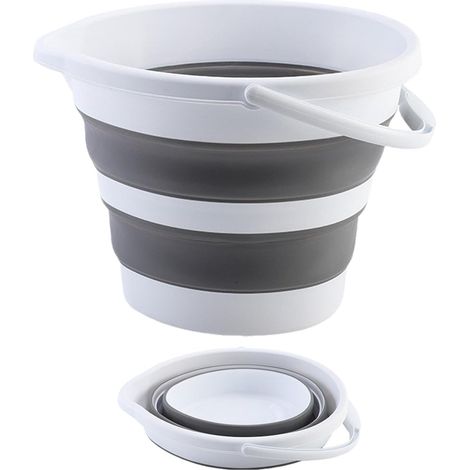 Seau Pour Le Nettoyage Multifonctionnel Gain de Place  Contenant à Eau Seau de Pêche Pliable Pour les Voyages, le Camping, la Randonnée Pédestre et la Pêche en Plein Air ou en (1/5)