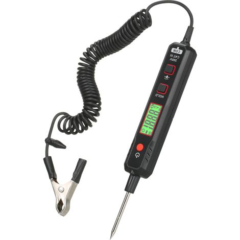 Kfz-Spannungsprüfer, Stromkreistester mit digitalem LCD-Display, verlängertem PU-Spiraldraht, 0,8 V–100 V