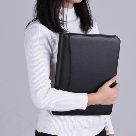 Professionelle Business-Portfolio-Mappe, Dokumentenmappe, Organizer A4 aus PU-Leder mit Business-Funktion