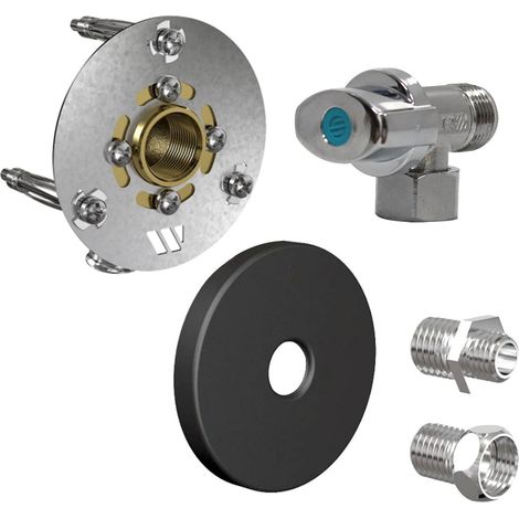 Robifix (WC/Lave-main) MONO PER Ø16 - Mâle 3/8" (12/17) à sertir + cache noir + robinet - Watts
