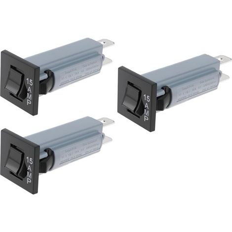 Type W Thermal Circuit Breaker 15 A 3-Pack 240 VAC 120 VAC 50 VDC Overload Protection for Household Appliances (1/5)