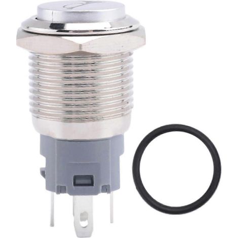 12V 16mm Auto-LED-Licht-Momentalhupenknopf Metallschalter Druckknopf blau (1/4)