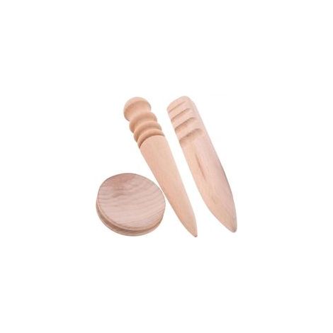 3 Artisanat Cuir Bord Slicker, Outil Polissage Bord Bois, Multi-Taille Bois Brunisseur, Brunissoirs Main, kit Polissage Bords Cuir, pour Cuir en Bois pour DIY Travail du Cuir Maroquine (1/5)