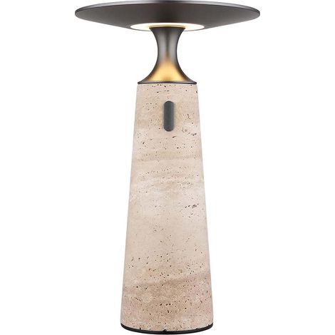 Lampe de table LED variateur tactile lampe de table marbre batterie lampe de salon gris H 33,6 cm (1/5)