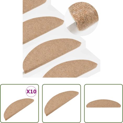 Selbstklebend - Stufenmatten Selbstklebend 10 Stk. Beige 56x17x3 cm (1/5)