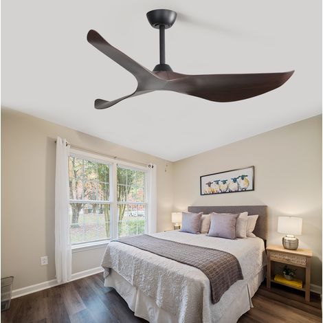 Ventilador de techo de 38" sin luz con mando a distancia, 6 velocidades, motor DC reversible (1/5)