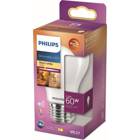 ampoule LED Standard E27 60W Blanc Chaud Dépolie Verre Compatible Variateur, verre (1/5)