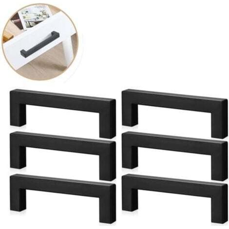maniglie per mobili in acciaio inox nero da 128 mm, maniglia da cucina in acciaio inox, pomello moderno per cassetti di cucina, bagno, armadi e credenze.