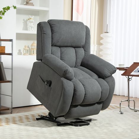 Fauteuil tv avec massage et fonction chaleur télécommande chaise électrique debout grey poches latérales finition de qualité (1/4)