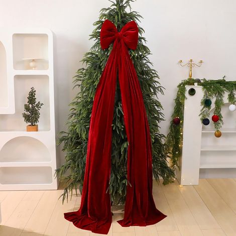 Ribbon - Bow Satin Noël - 40 cm - Pour Décoration Arbre De Noël Guirlande Porte Fenêtre Cheminée - 1 Pièce (1/5)