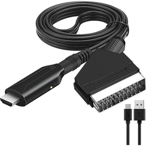 Convertisseur Scart vers Hdmi - Adaptateur Audio Vidéo HD 1.3 - Pour TV Hdtv DVD Décodeur Vhs - Alimentation Usb - 1 Pièce (1/5)
