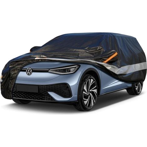 Autoabdeckung 10 Schichten Wasserdicht Atmungsaktiv für VW ID.5 (2021-2023) Schwarz (1/5)